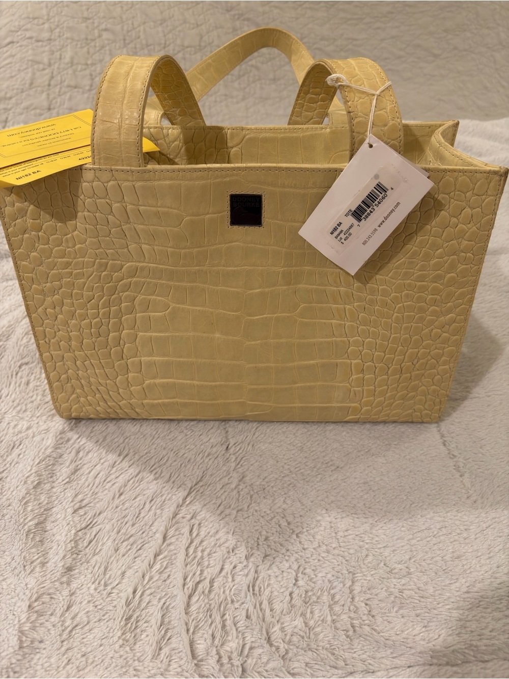 Dooney & Bourke Croc-Embossed Yellow Tote